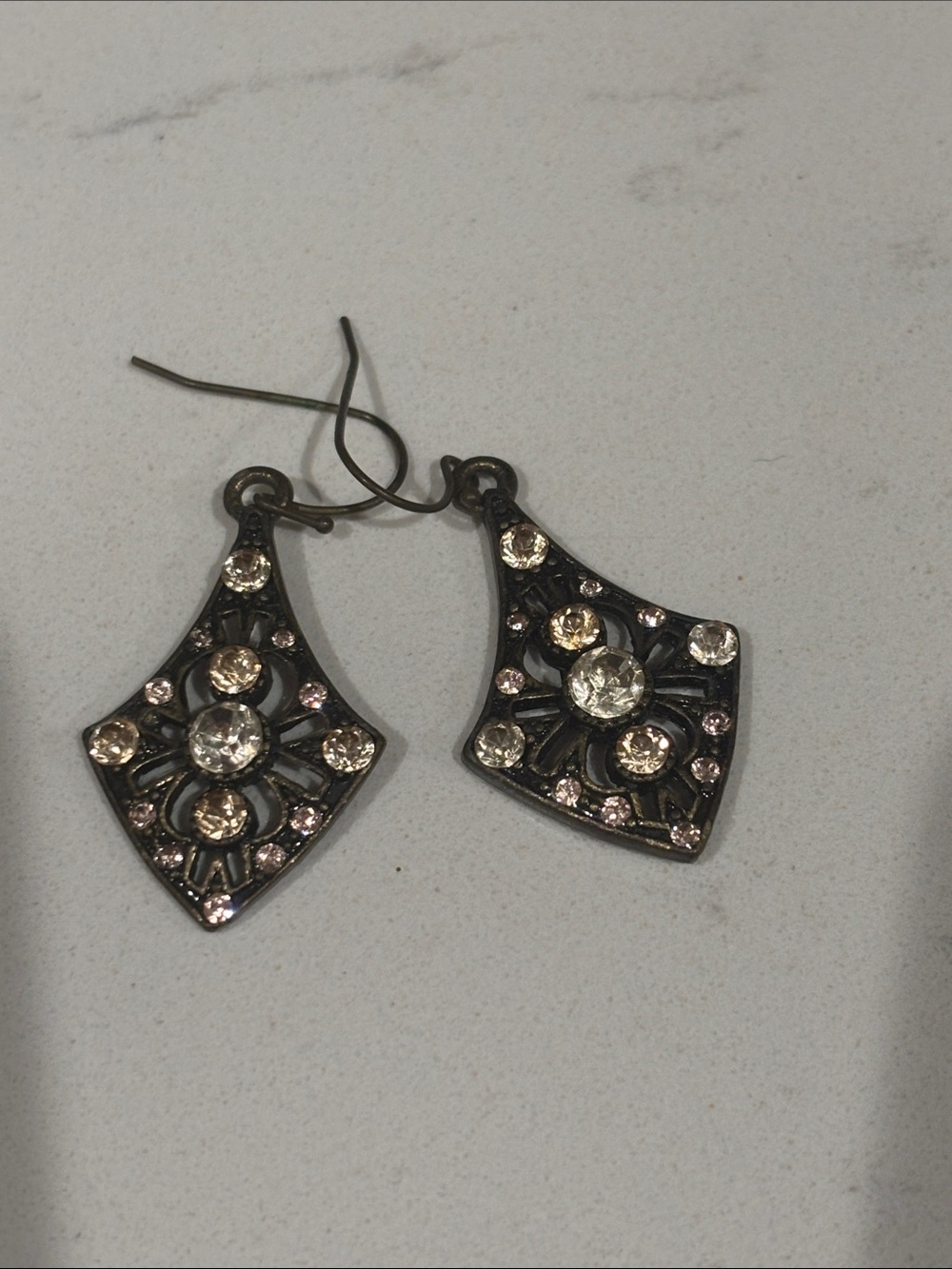 Delicate Champagne Crystal Drop Earrings - Women Jewelry